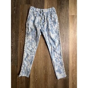 Venti6 Camo Joggers Women S Blue Excellent Studded Drawstring Camouflage Pants